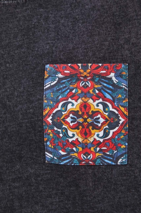 T-shirt bawełniany damski z kieszonką kolor szary RS23.TSD606 szary