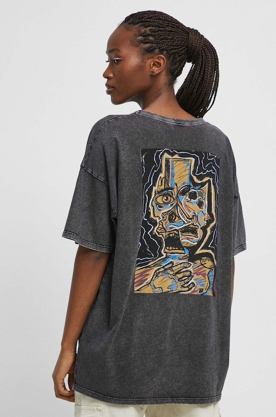 Odzież T-shirt bawełniany damski by Krabonszcz, Grafika Polska, kolor szary RS23.TSD654 szary