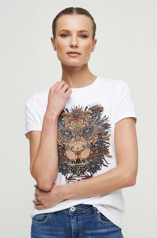 Bavlněné tričko bílá barva RS23.TSD862 bílá RS23