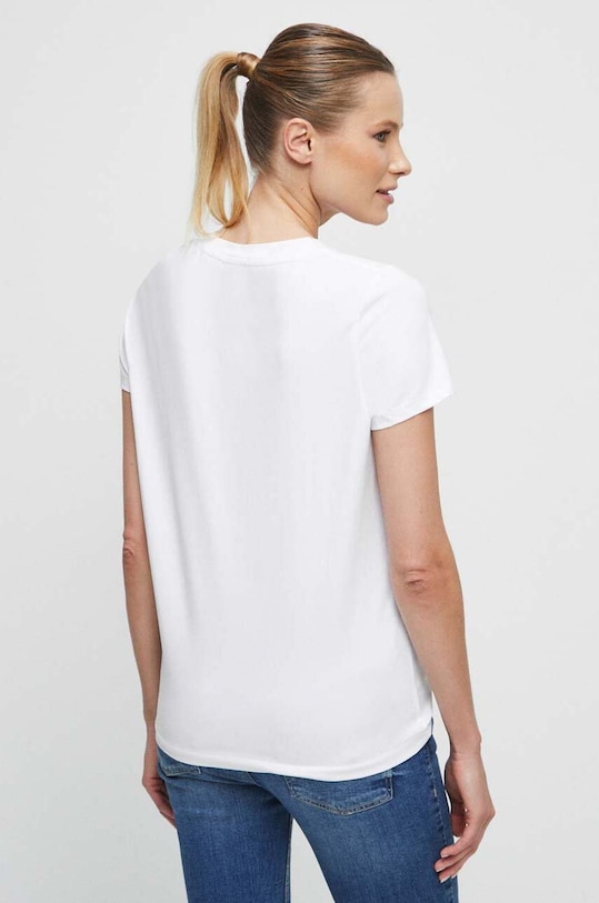 Oblečení Bavlněné tričko bílá barva RS23.TSD862 bílá