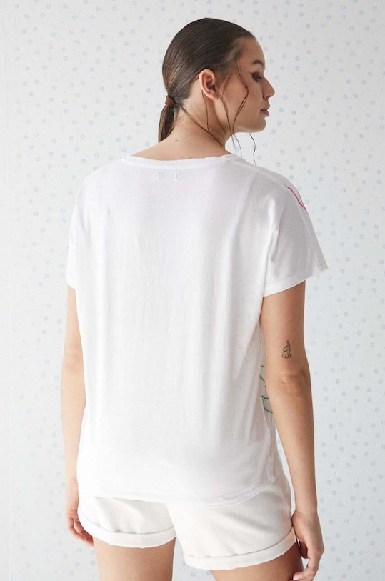 Oblečení Bavlněné tričko bílá barva RS23.TSD908 bílá