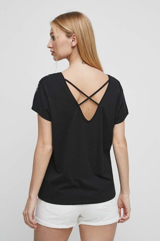 Odzież T-shirt bawełniany damski Tattoo Art by Karolina Słotwińska - Chuchu, kolor czarny RS23.TSDA57 czarny