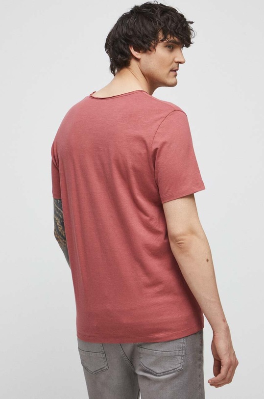 Odzież T-shirt bawełniany męski gładki kolor różowy RS23.TSM090 różowy