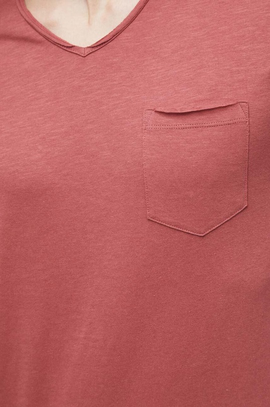 T-shirt bawełniany męski gładki kolor różowy RS23.TSM090 różowy