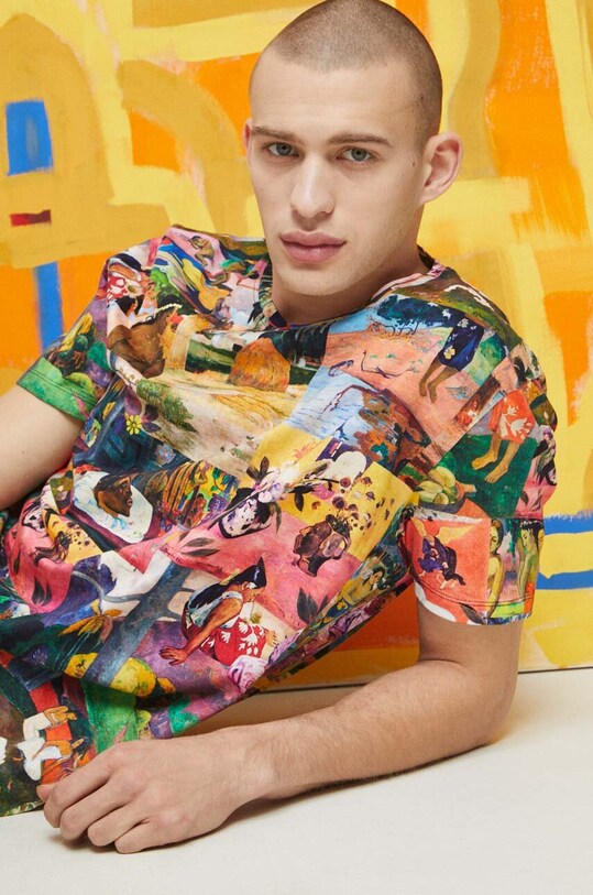 T-shirt bawełniany męski Eviva L'arte kolor multicolor bawełna multicolor RS23.TSM252
