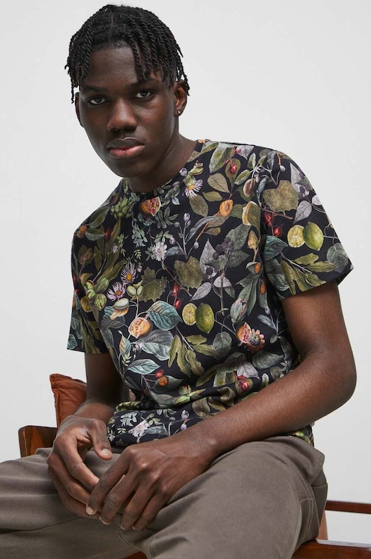 Medicine tricou din bumbac cu modele negru RS23.TSM501