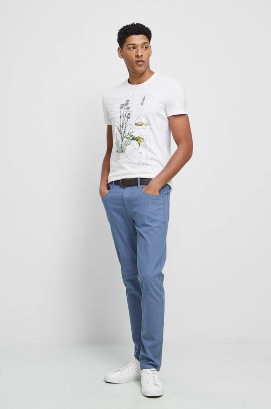 T-shirt bawełniany męski z nadrukiem kolor biały RS23.TSM502 biały RS23