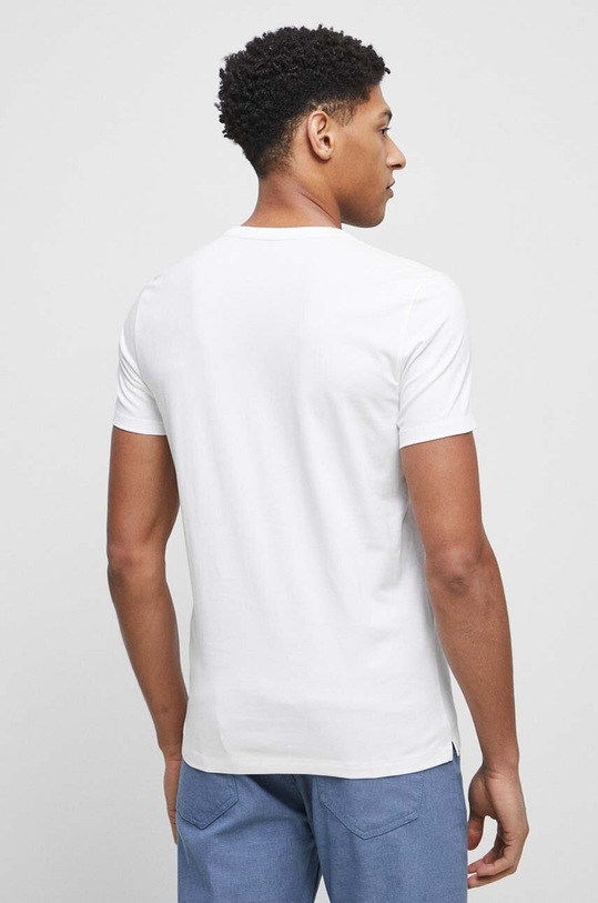 Odzież T-shirt bawełniany męski z nadrukiem kolor biały RS23.TSM502 biały