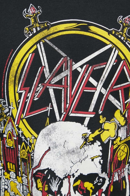 Bavlnené tričko pánske Slayer čierna farba RS23.TSM554 čierna