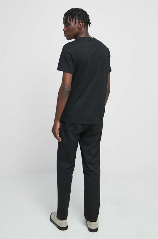 Oblečenie Bavlnené tričko pánske čierna farba RS23.TSM558 čierna