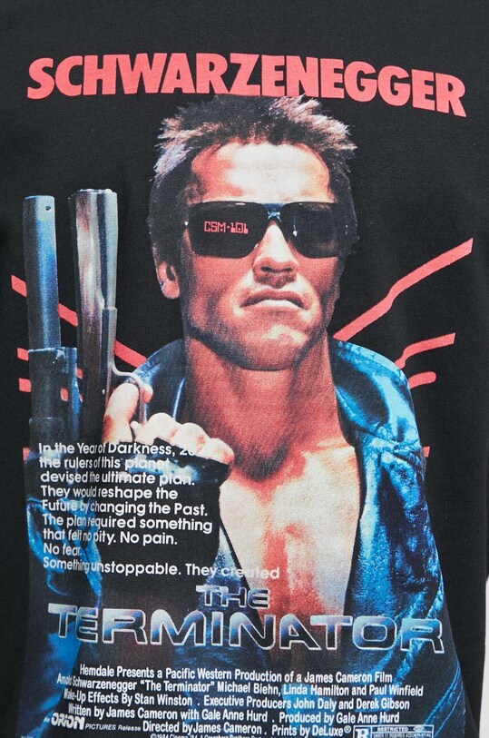T-shirt bawełniany męski The Terminator kolor czarny RS23.TSM558