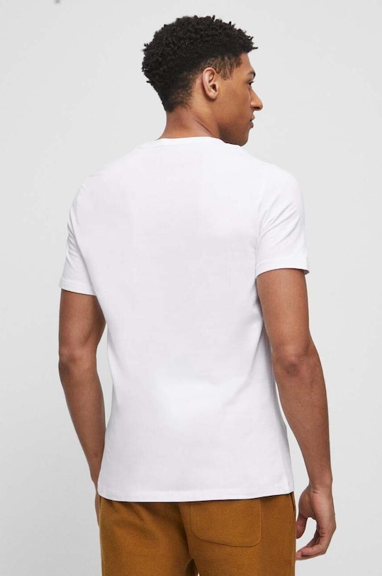 Oblečenie Tričko pánske s potlačou biela farba RS23.TSM585 biela