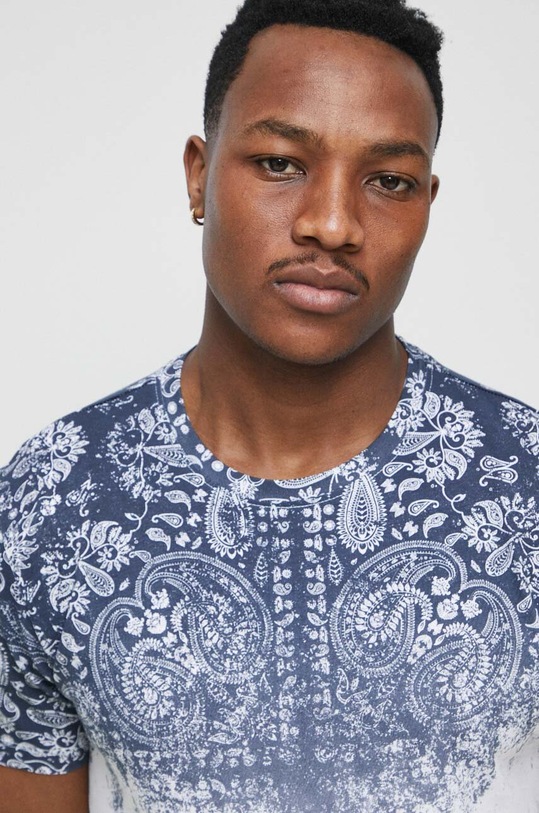 T-shirt bawełniany męski z nadrukiem kolor biały RS23.TSM601 biały