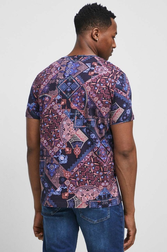 Odzież T-shirt bawełniany męski wzorzysty kolor czarny RS23.TSM603 czarny