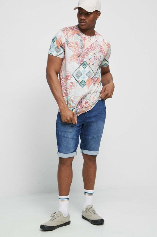 T-shirt bawełniany męski wzorzysty kolor multicolor RS23.TSM603 multicolor RS23