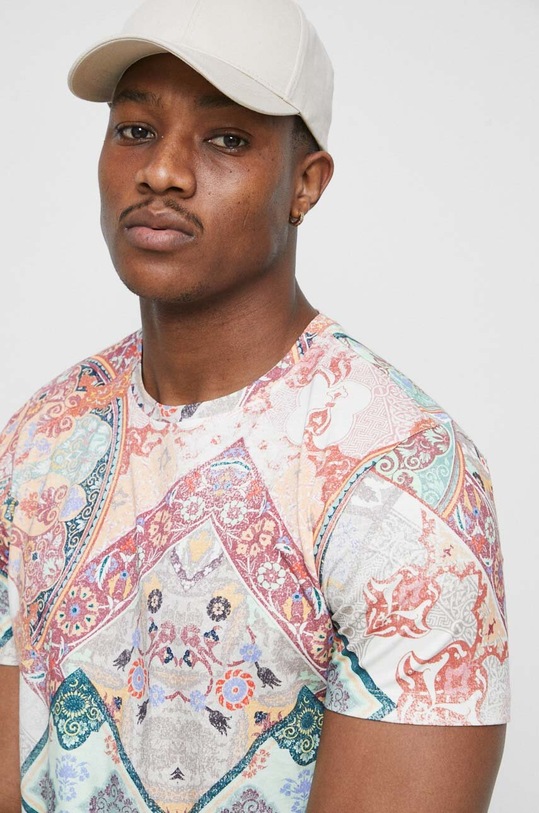 T-shirt bawełniany męski wzorzysty kolor multicolor multicolor RS23.TSM603