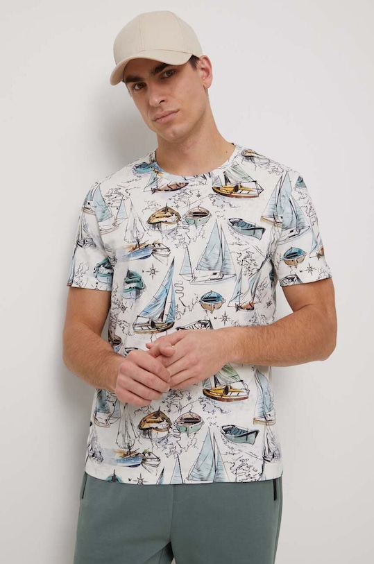 T-shirt bawełniany męski wzorzysty kolor multicolor multicolor RS23.TSM801