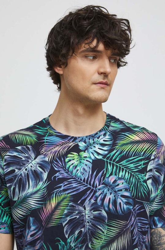 T-shirt bawełniany męski wzorzysty kolor multicolor bawełna multicolor RS23.TSM919