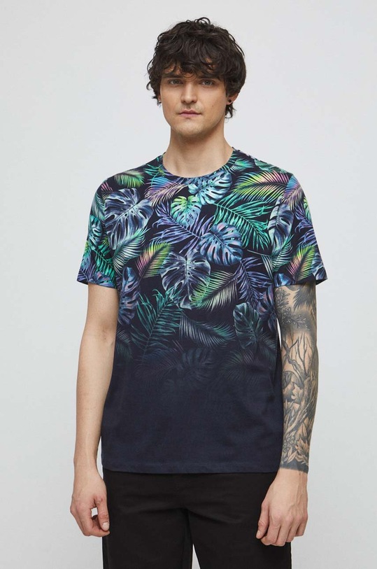 T-shirt bawełniany męski wzorzysty kolor multicolor multicolor RS23.TSM919