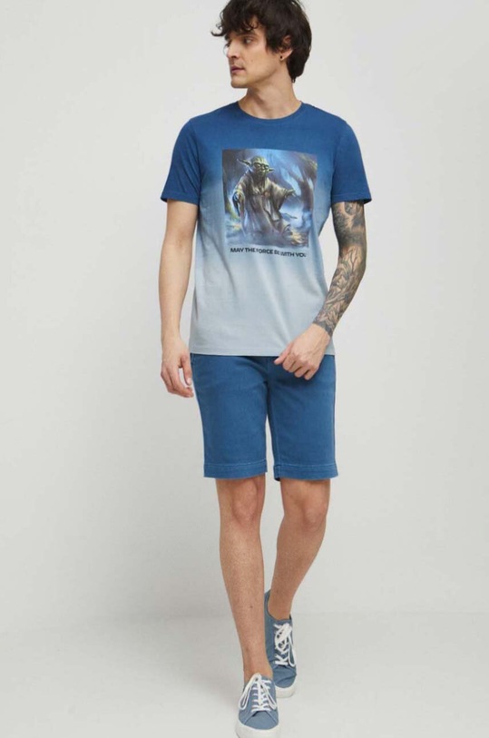 T-shirt bawełniany męski Star Wars kolor niebieski RS23.TSM957 niebieski RS23