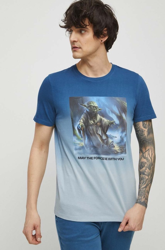 T-shirt bawełniany męski Star Wars kolor niebieski niebieski RS23.TSM957