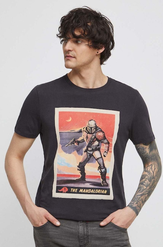 T-shirt bawełniany męski Star Wars kolor czarny czarny RS23.TSM958