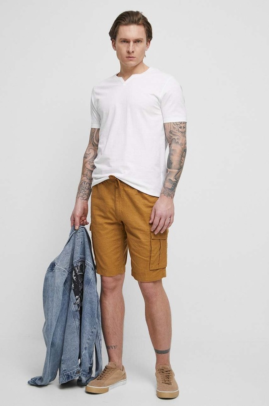 T-shirt bawełniany męski gładki kolor biały RS23.TSMB03 biały RS23