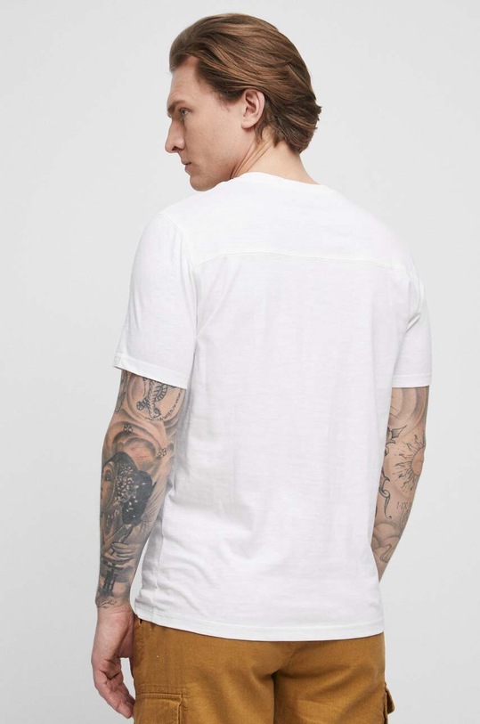 Odzież T-shirt bawełniany męski gładki kolor biały RS23.TSMB03 biały