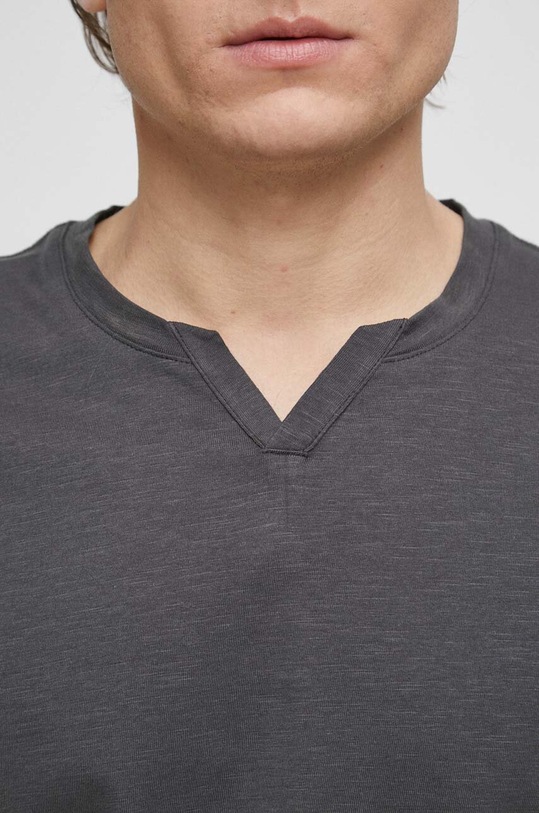 T-shirt bawełniany męski gładki kolor szary RS23.TSMB03 szary