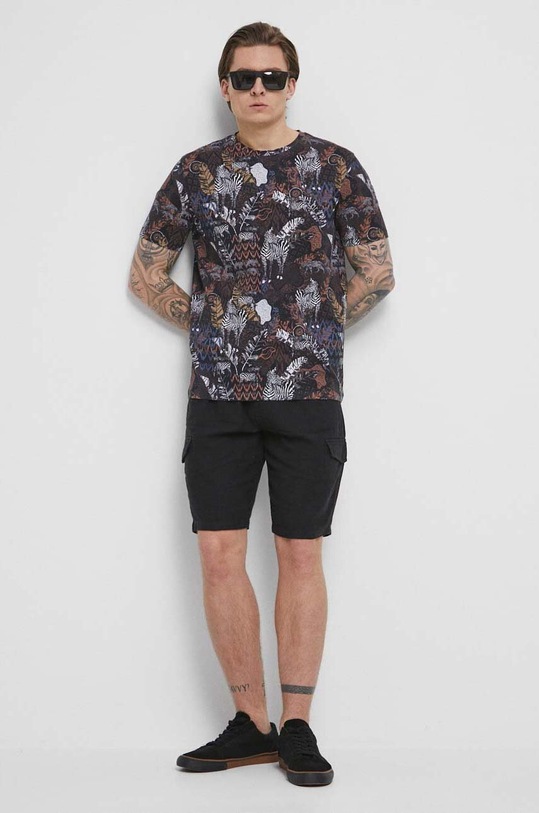 T-shirt bawełniany męski wzorzysty kolor multicolor RS23.TSMB12 multicolor RS23
