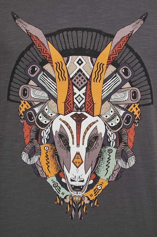 T-shirt bawełniany męski z nadrukiem kolor szary RS23.TSMB17 szary