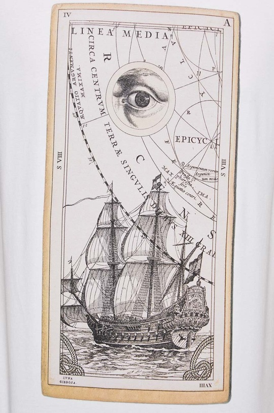 T-shirt bawełniany męski z nadrukiem z domieszką elastanu kolor biały RS23.TSMB25 biały