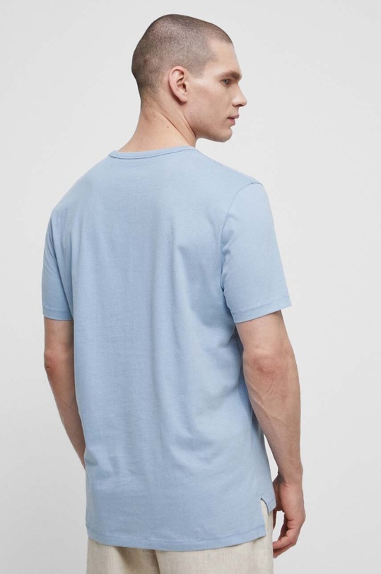 Odzież T-shirt bawełniany męski gładki kolor niebieski RS23.TSMC02 niebieski