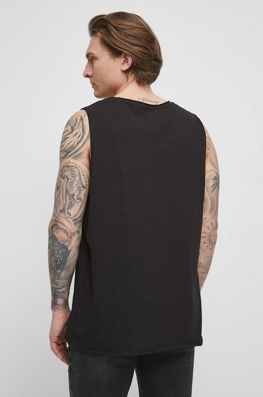 Odzież T-shirt bawełniany męski z printowaną kieszonką kolor czarny RS23.TTMB01 czarny