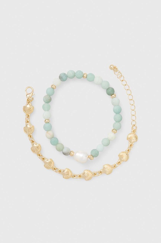 Bransoletki damskie z perłą i kamieniem naturalnym (2-pack) kolor zielony RS24.AKD251 zielony RS24