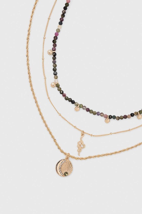 Naszyjniki damskie z kamieniem naturalnym i zawieszkami (3-pack) kolor złoty złoty RS24.AKD500