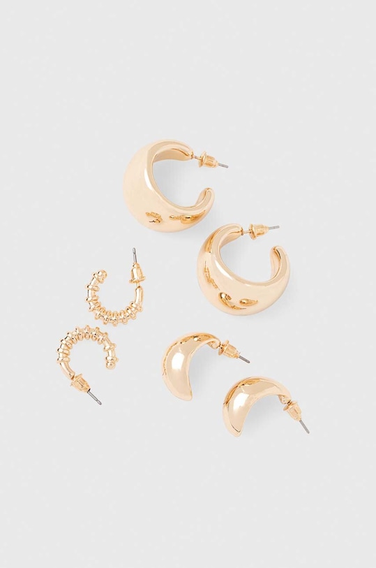 Kolczyki damskie o nieregularnym kształcie (3-pack) kolor złoty 3-pack złoty RS24.AKD504