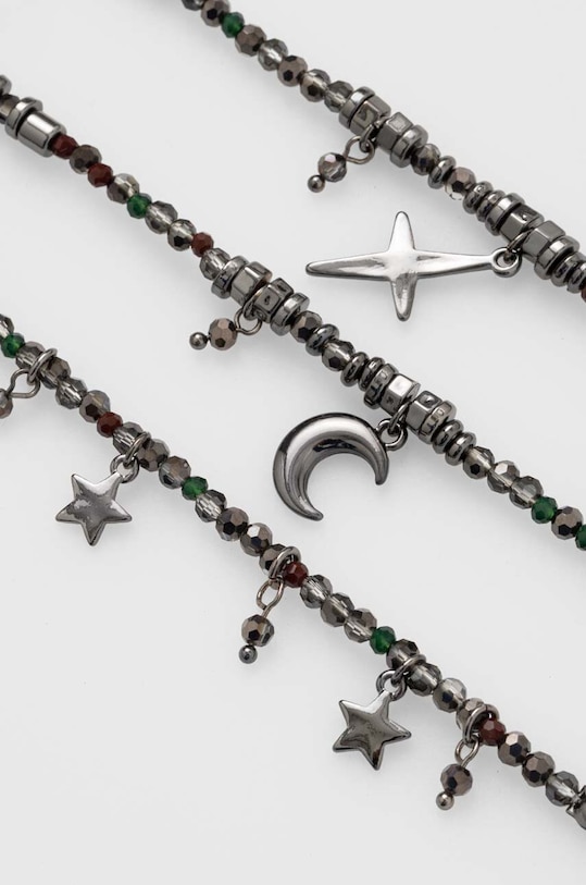 Bransoletki damskie z ozdobnymi zawieszkami (3-pack) kolor czarny RS24.AKD608 czarny RS24