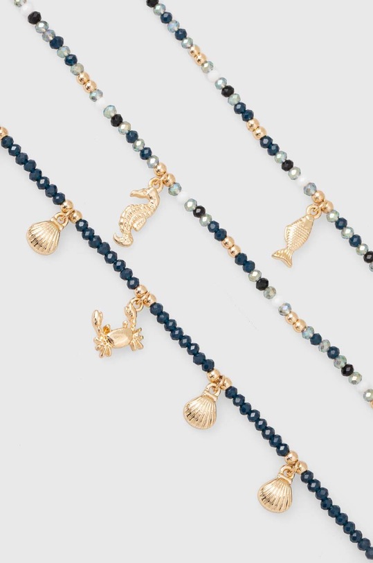 Akcesoria Bransoletki damskie z koralikami i zawieszkami (3-pack) kolor niebieski RS24.AKD705 niebieski