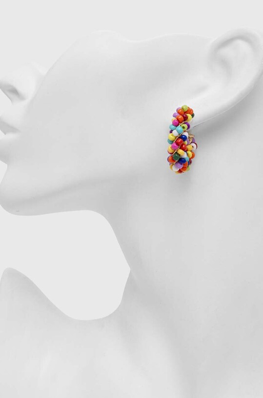 Kolczyki damskie z koralikami kolor multicolor multicolor RS24.AKD706