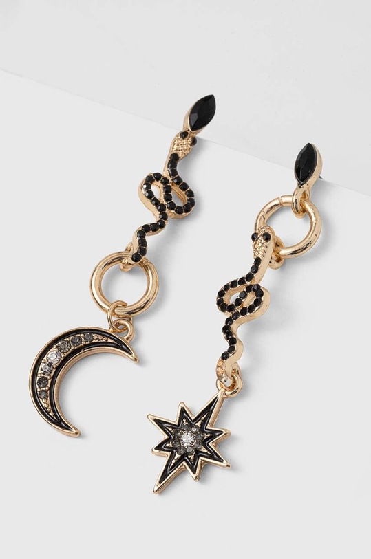 Kolczyki damskie z ozdobnymi zawieszkami kolor złoty złoty RS24.AKD710