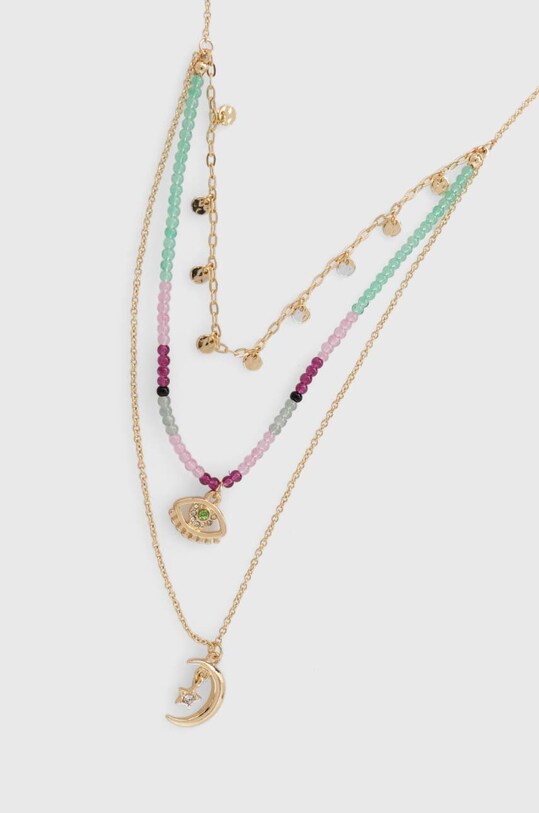 Naszyjnik damski z ozdobnymi koralikami i zawieszkami kolor złoty RS24.AKD903 złoty RS24