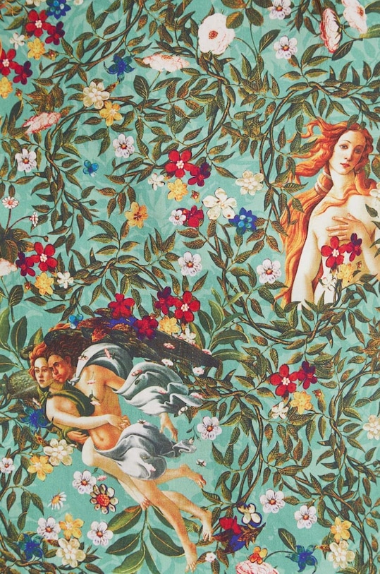 Bluzka damska wzorzysta z kolekcji Eviva L'arte kolor turkusowy RS24.BDD250