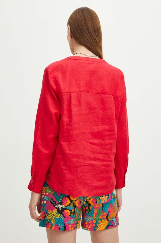 Odzież Bluzka lniana damska kolor czerwony RS24.BDD902 czerwony