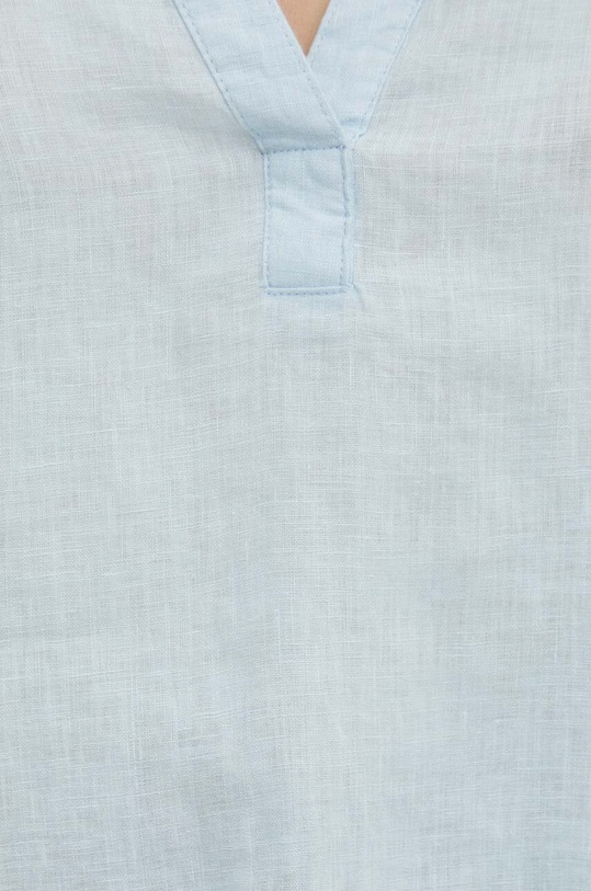 Bluzka lniana damska kolor niebieski RS24.BDD902 niebieski