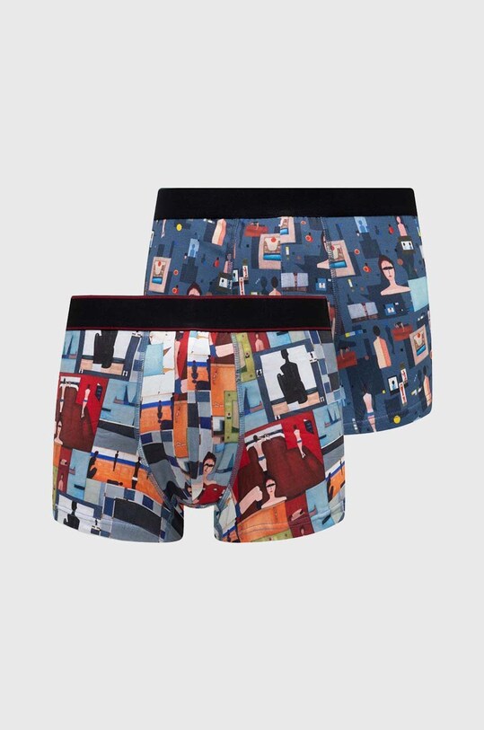 Bokserki bawełniane męskie z domieszką elastanu z kolekcji Jerzy Nowosielski x Medicine (2-pack) kolor multicolor dzianina multicolor RS24.BIM550