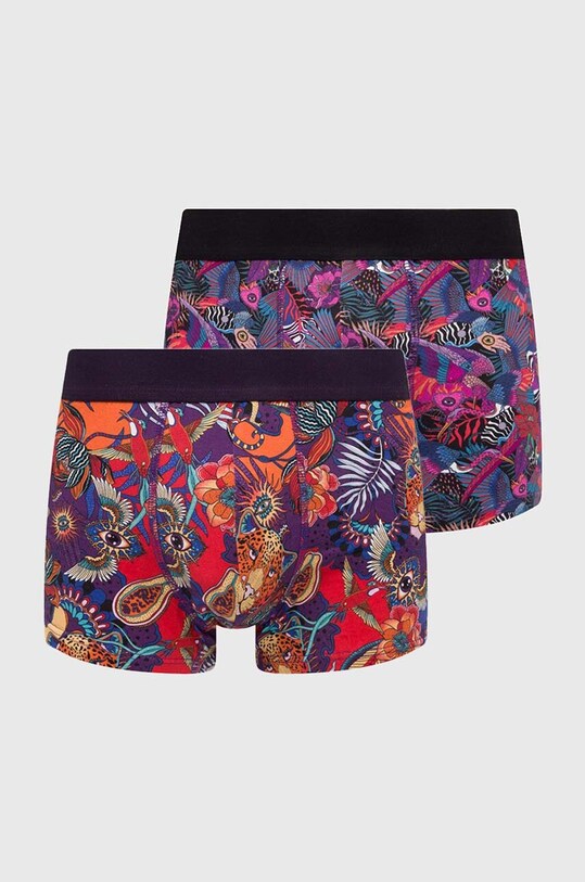 Bokserki bawełniane z domieszką elastanu wzorzyste (2-pack) kolor multicolor dzianina multicolor RS24.BIM906