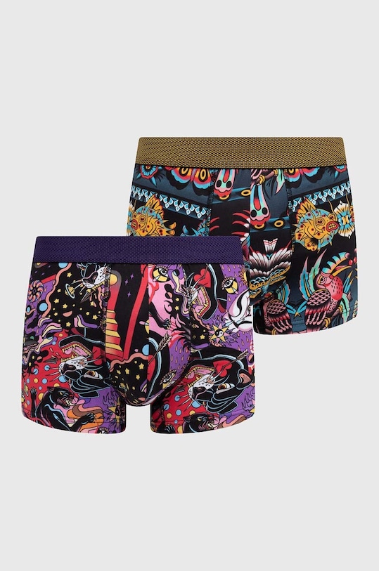 Bokserki bawełniane męskie z domieszką elastanu Tattoo Art by Oliwia Zaciera, Rafał Czerkas (2-pack) kolor multicolor dzianina multicolor RS24.BIMC50