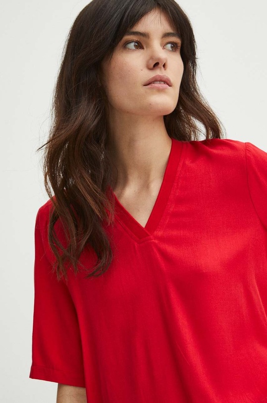 Blúzka dámska červená farba červená RS24.BKD030