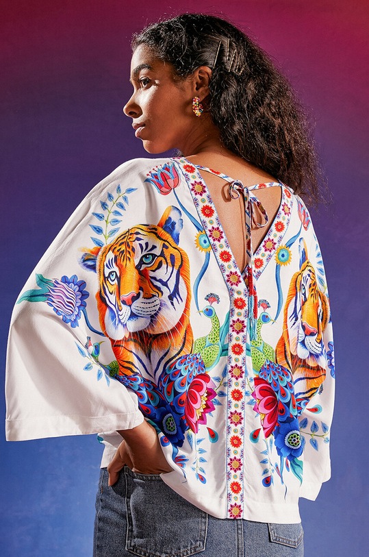 Bluzka damska z kolekcji Jane Tattersfield x Medicine kolor biały casual biały RS24.BKD850